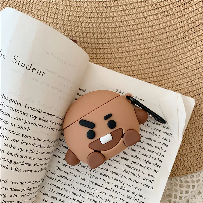 

For Airpods 1/2 Case,Cartoon Cute chocolate Boy Case For AIrpods Case,Silicone Earphone Headphone Cover,Funda Airpods