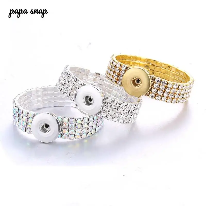 Новинка золотые стразы браслет для женщин подходит DIY 18 мм ювелирные изделия