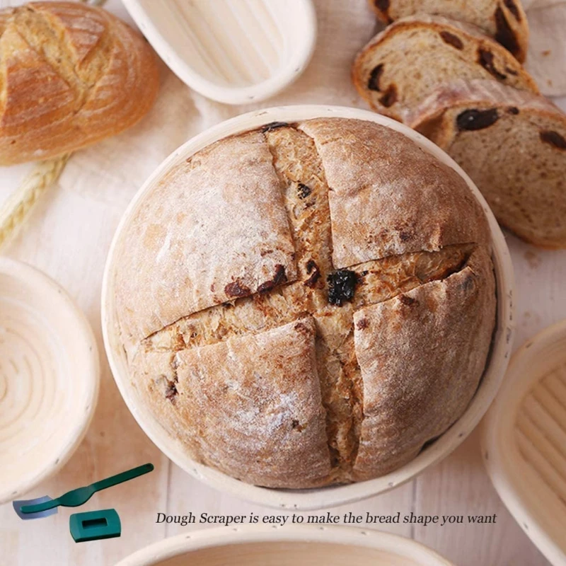 

8 PCS Wicker Bread Fermentation Basket Natural Round Wicker Basket for French Bread Dough Rattan DIY Tool Home Bakers