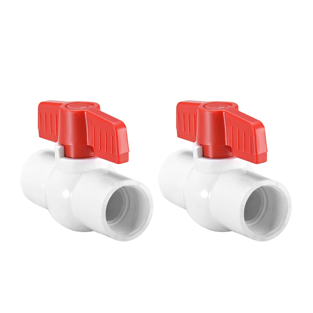 

uxcell PVC Ball Valve Supply Pipe Knob Threaded Ends 1-1/2" Inner Hole Diameter Red White 2Pcs