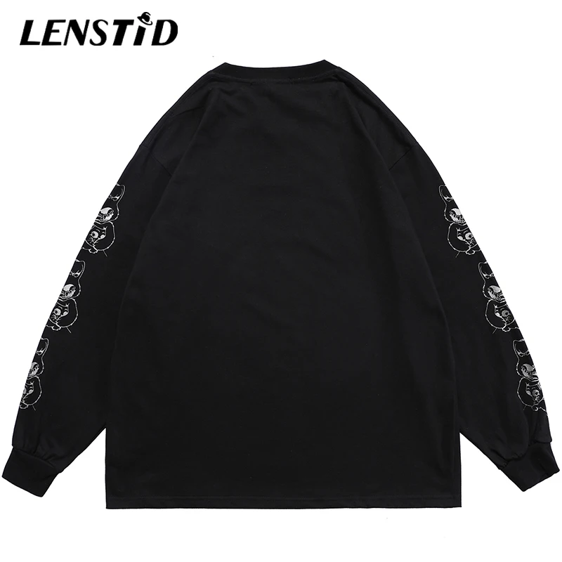 Футболка LENSTID мужская оверсайз в стиле хип-хоп уличная одежда с принтом кролика