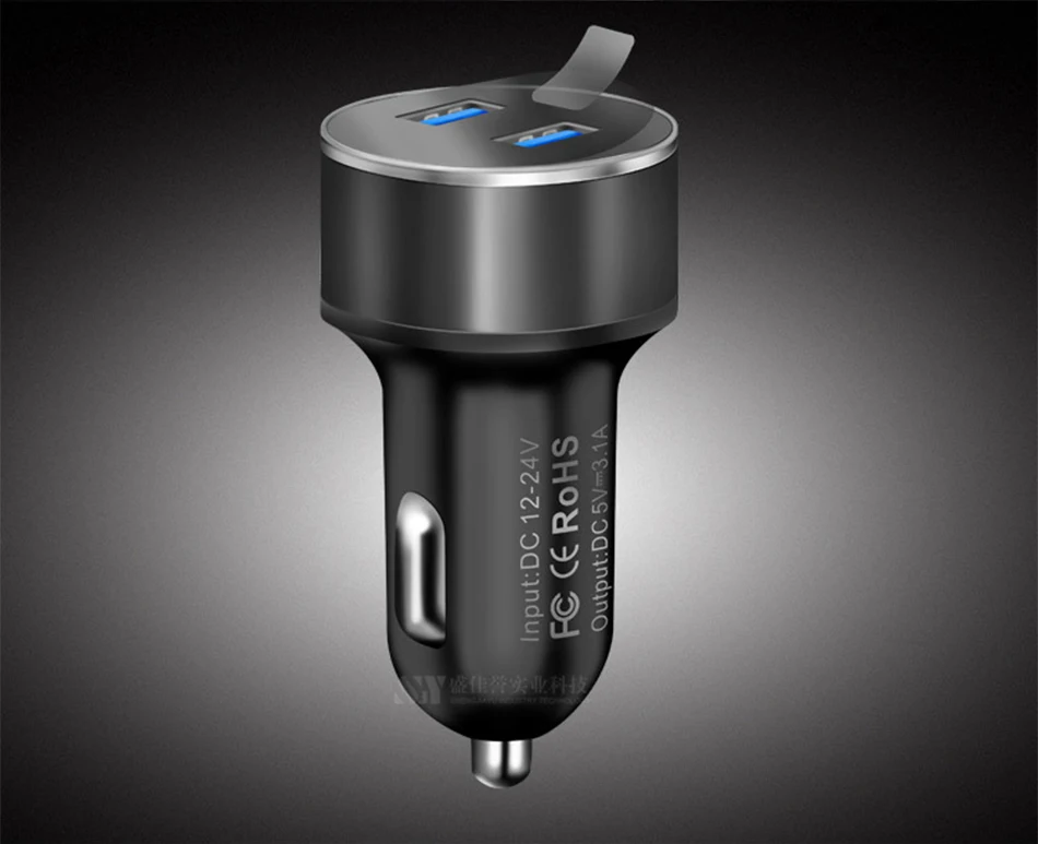 3.1A 5V двойной зарядное устройство USB с Отображение напряжения на светодиодном дисплее/текущий дисплей мобильного телефона автомобильное зарядное устройство для смартфона/планшета