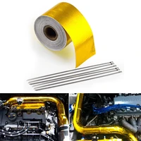 golden aluminum foil tape for car modification silver insulation aluminum foil fiber cloth 5 meters car exhaust pipe decor tape
