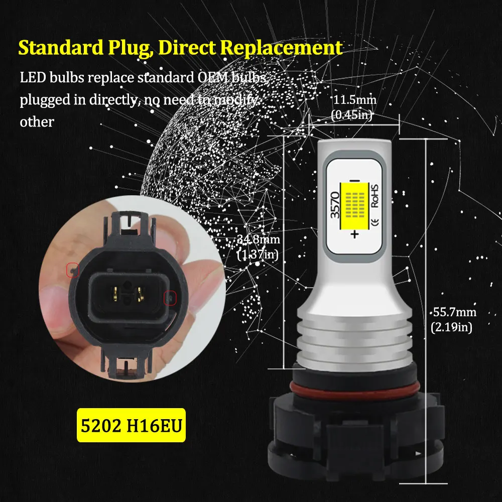 KAMMURI White H16 5202 PS19W светодиодные DRL лампы для Audi A3 8P Sportback 2008 + LED Дневной свет дневные