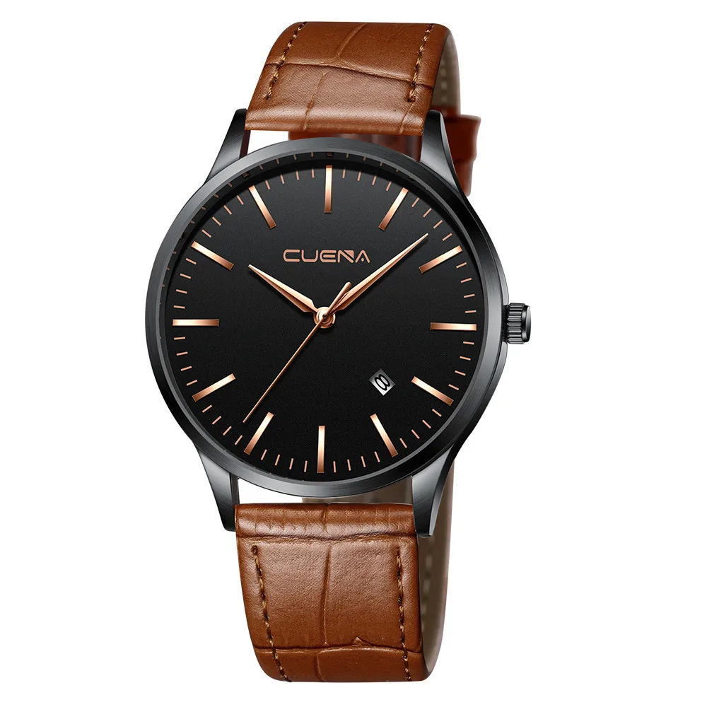 

New Luxury Men's Fashion Sport Stainless Steel Case Leather Band Quartz Analog Wrist Watch Мужские кварцевые часы relojes