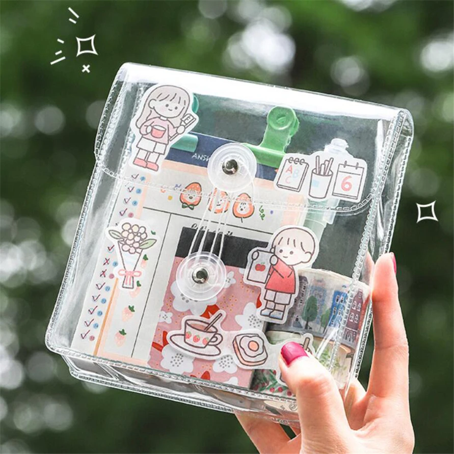 

Pencil Cases Kawaii Transparent Korean Stationery For Girls Material Escolar Pen Box Office Supplies Estojo Cute Bags Pencilcase