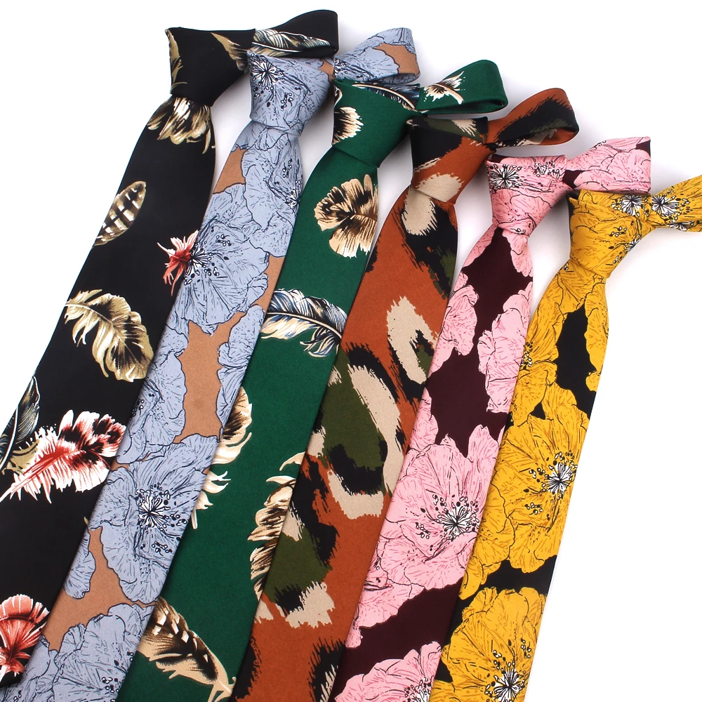 Галстук мужской/женский с цветочным принтом ширина 8 см | Аксессуары для одежды