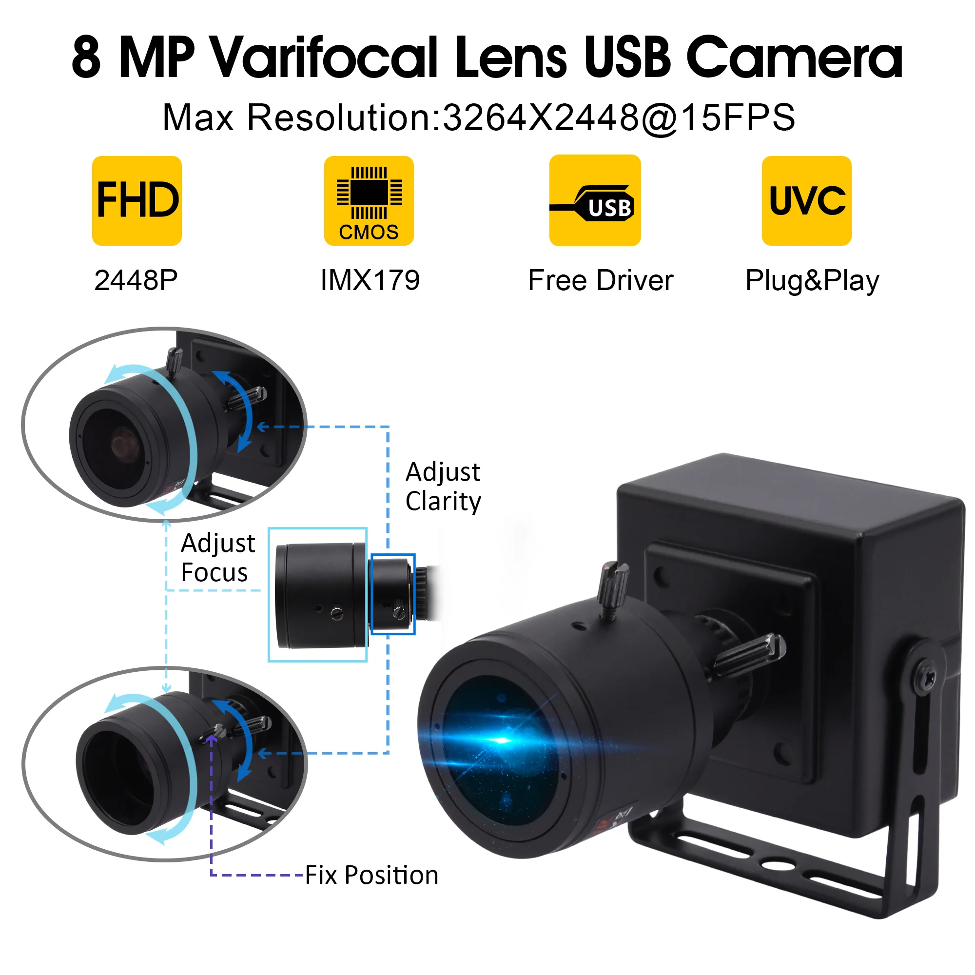 Мини микро Цифровая камера ELP 8 мегапикселей SONY IMX179 USB Мп HD веб 2 0 CCTV с