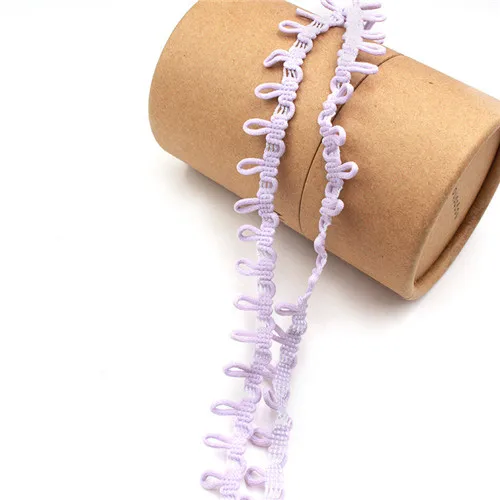 Light purple 5yards 5 ярдов черно-белые петли для пуговиц эластичная кружевная Лента Сделай Сам многоцветная кружевная отделка ручной работы для одежды аксессуары для шитья - Цвет: Light purple 5yards