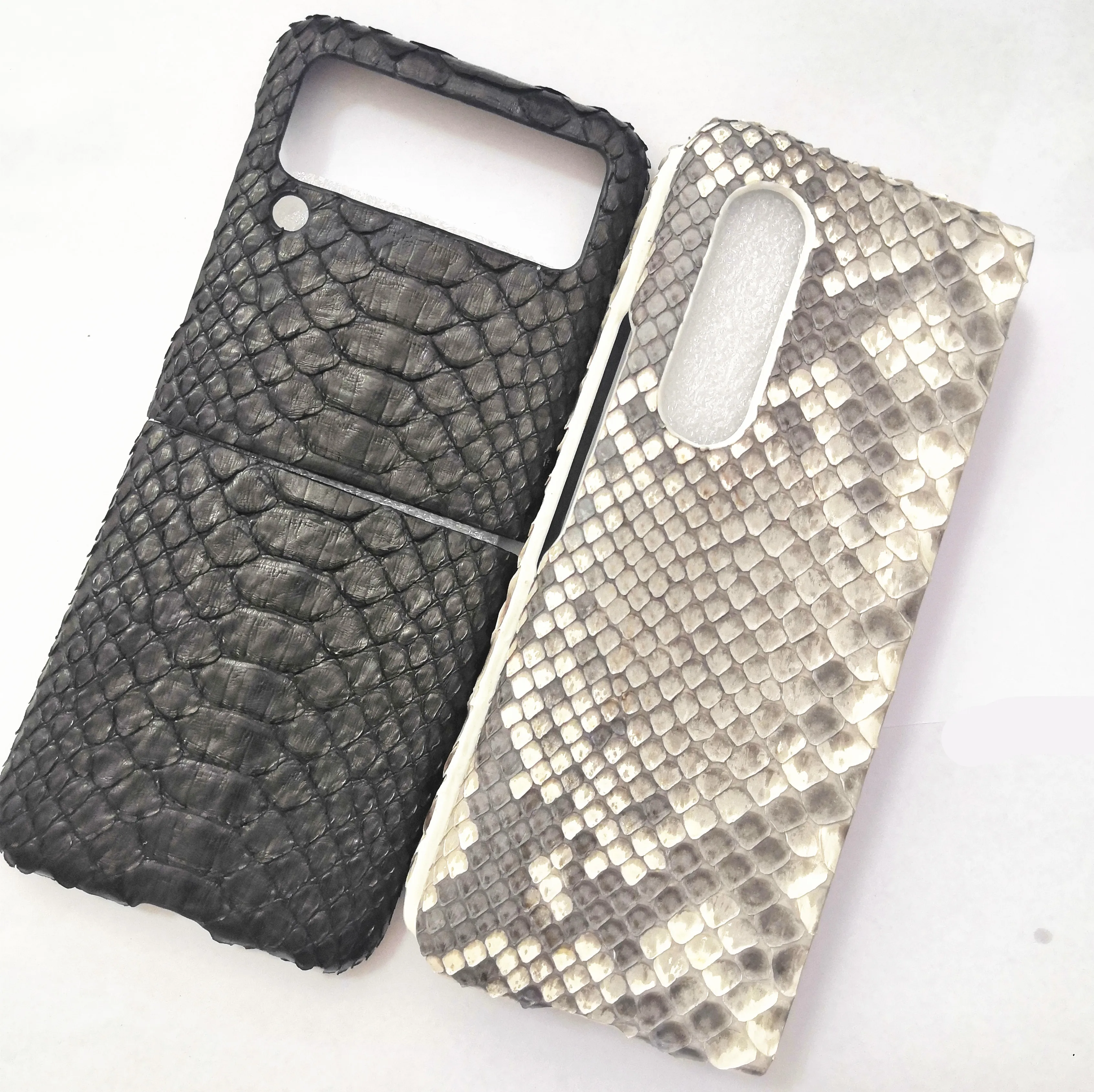 2in1 100% Genuine Python Leather Phone Case For Samsung Galaxy Z Fold3 Fold 4 3 2 Flip3 5G Real Snakeskin Shockproof Armor Cover
