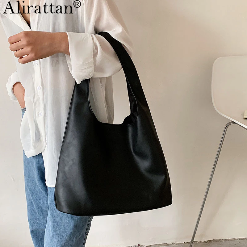 

New Spring Large Capacity Women Bag High Quality PU Leather Design Fashion Simple Ladies Shoulder Bag Ladies Shopping Bag