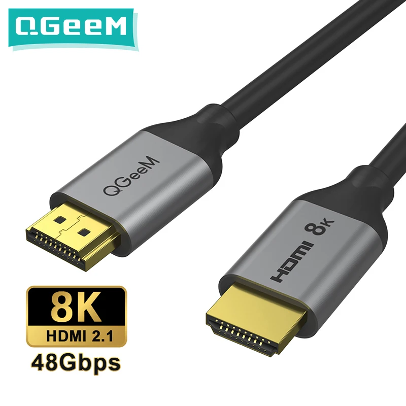 QGeeM 8K HDMI кабель 48 Гбит / с 2.1 Провод к для Xiaomi Xbox Serries X PS5 PS4 Chromebook Ноутбуки Планшеты