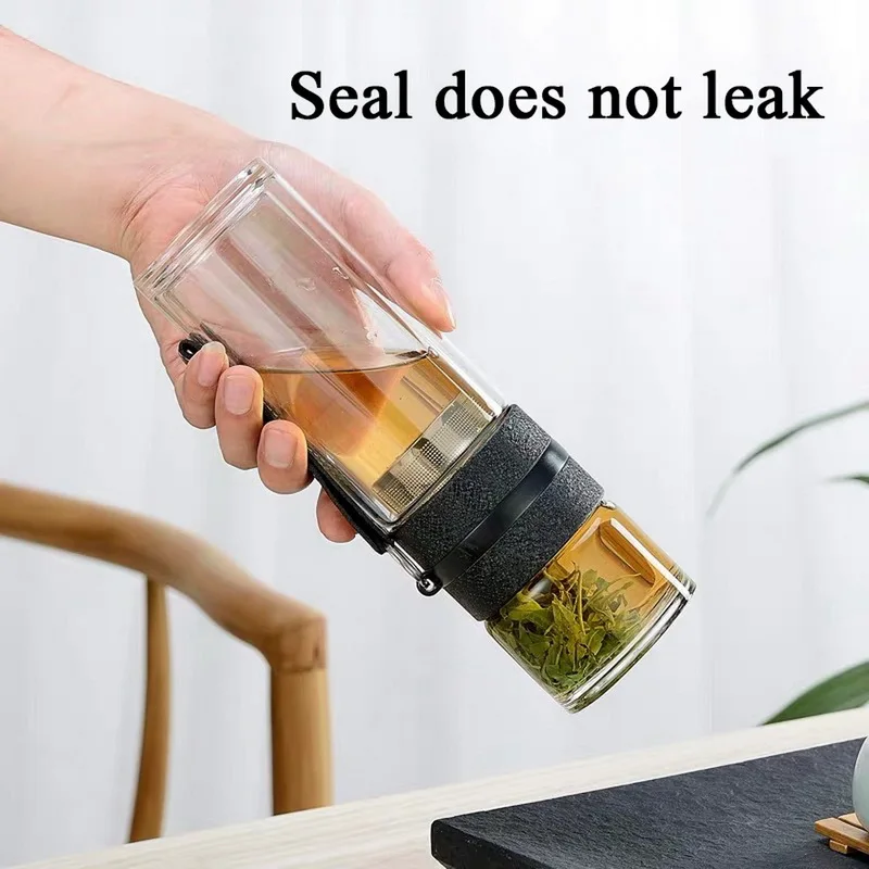 500 мл антиобжигающие стеклянные бутылки для воды динка чая с заваркой двойная