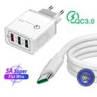 18 Вт USB адаптер для быстрой зарядки вспышка VOOC 5A супер тип C кабель для Samsung Galaxy A71 A21S S8 S10 OPPO A52 A72 Realme Q2i 6 7 Pro