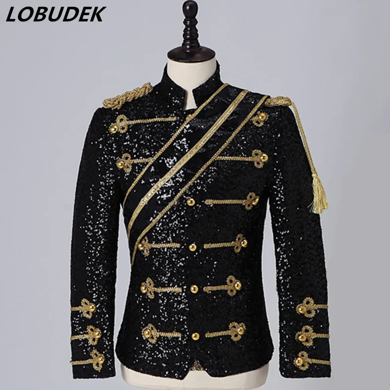 Куртка с воротником стойкой блестками черного и красного цвета|Мужские куртки| |