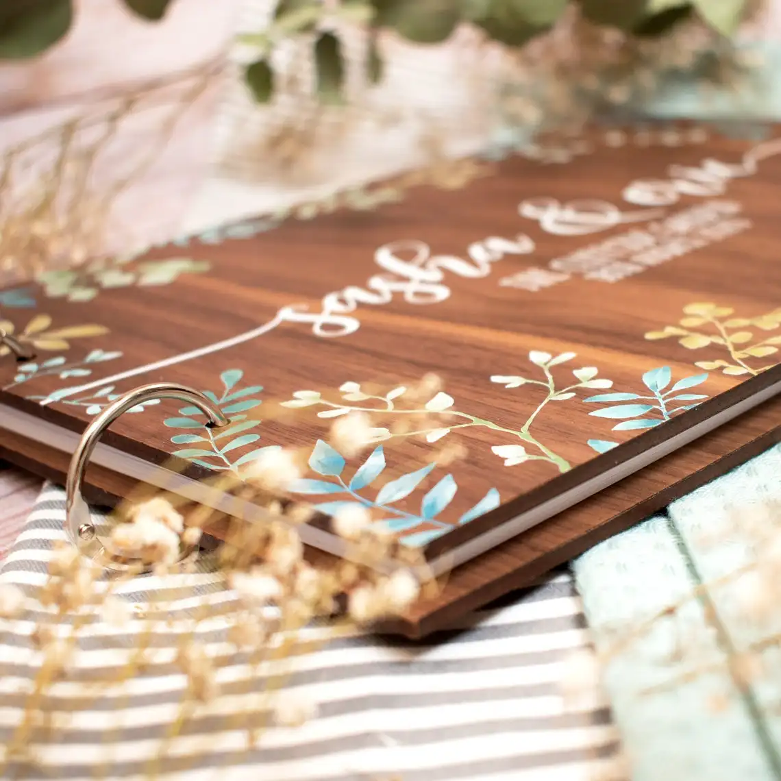 Pаспродажа Альбом для гостевых свадебных книг, альтернативная уникальная книга для гостей, книга для фотографий, эвкалипт с зеленой листвой, подарок д...