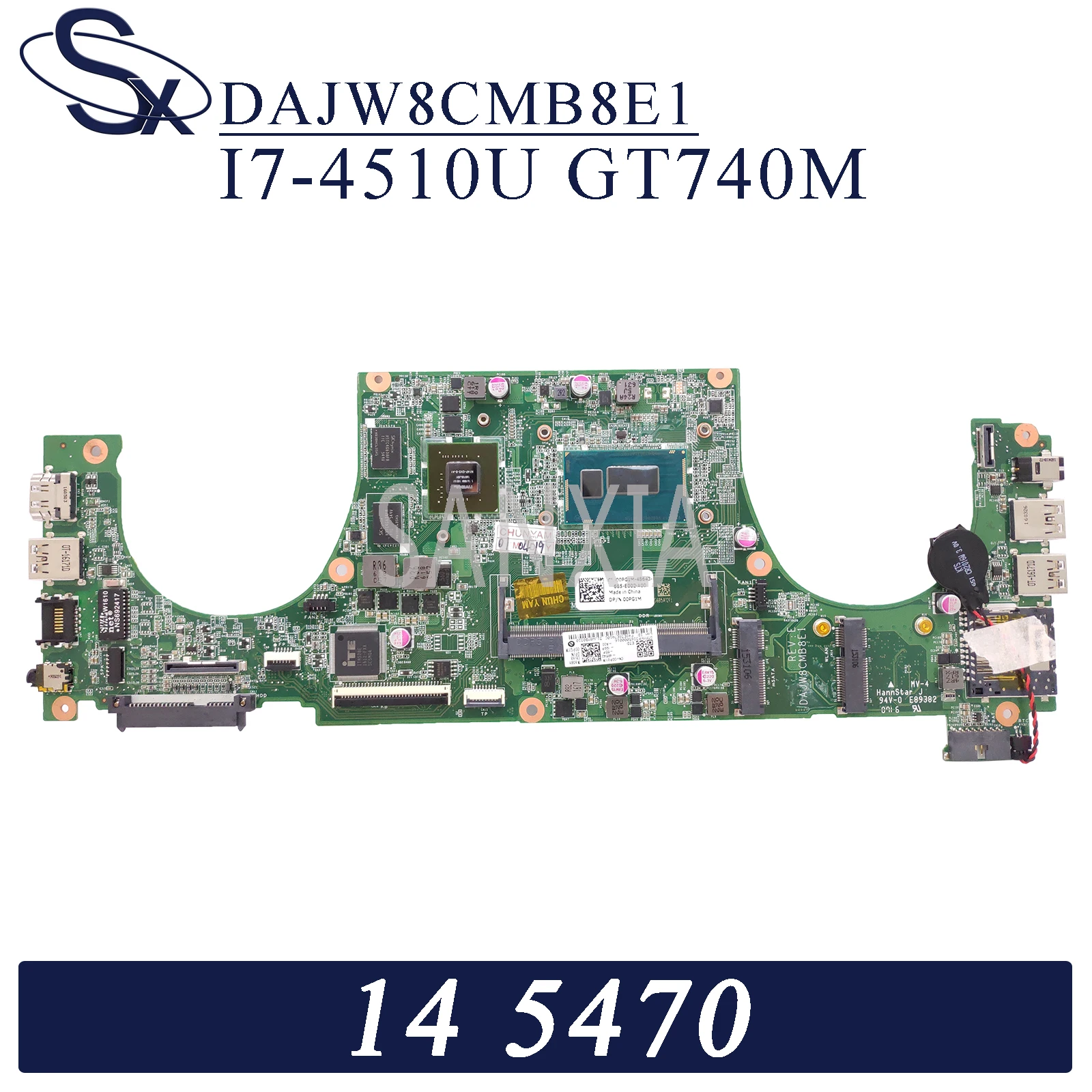 

Материнская плата KEFU DAJW8CMB8E1 для ноутбука Dell Vostro 14-5470 оригинальная материнская плата I7-4500U/4510U GT740M