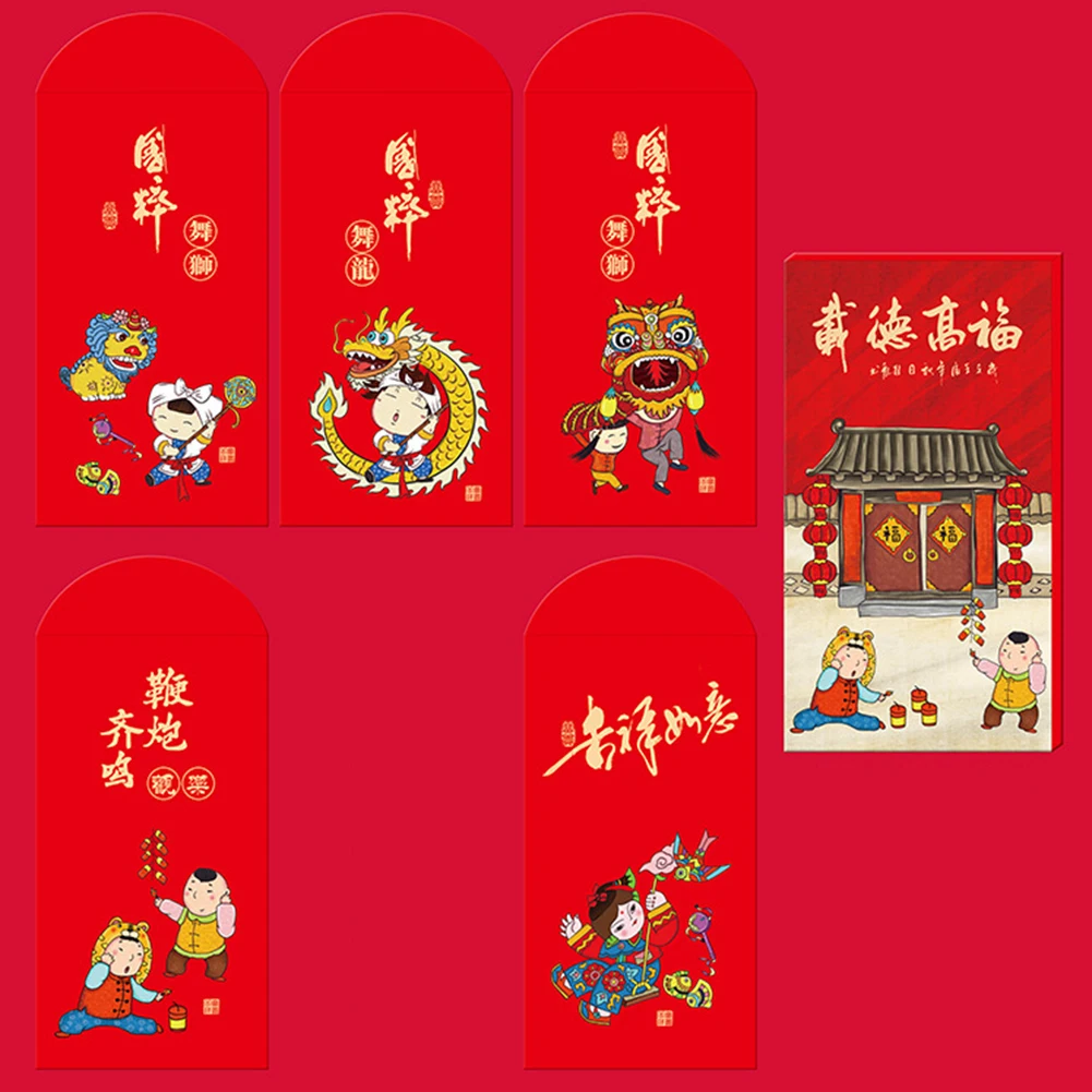 5 шт китайские красные счастливые конверты 2020 год крысы денежное дерево пакеты