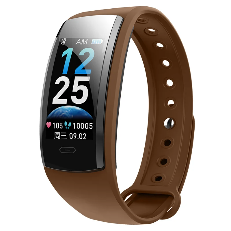 Smart band Brown QS90 плюс умный Браслет для измерения артериального давления монитор сердечного ритма Монитор кислорода в крови IP67 фитнес-трекер для Android IOS - Цвет: Smart band Brown