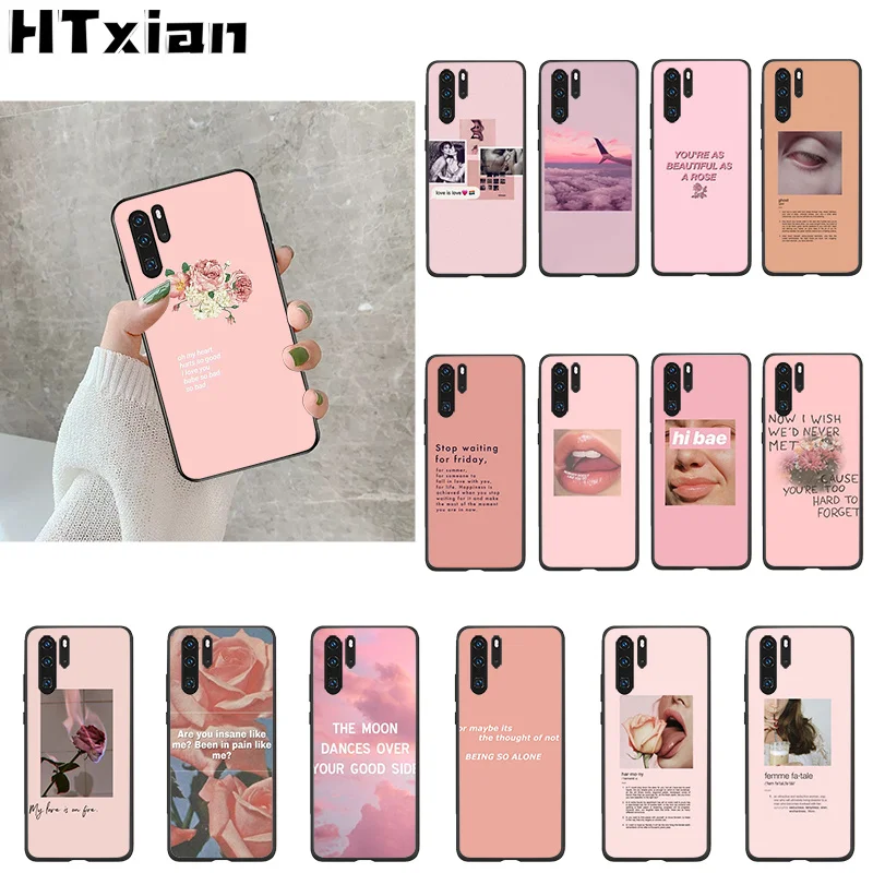 HTXian Винтажный Розовый эстетический чехол для телефона с песнями huawei P20Lite P10 Plus