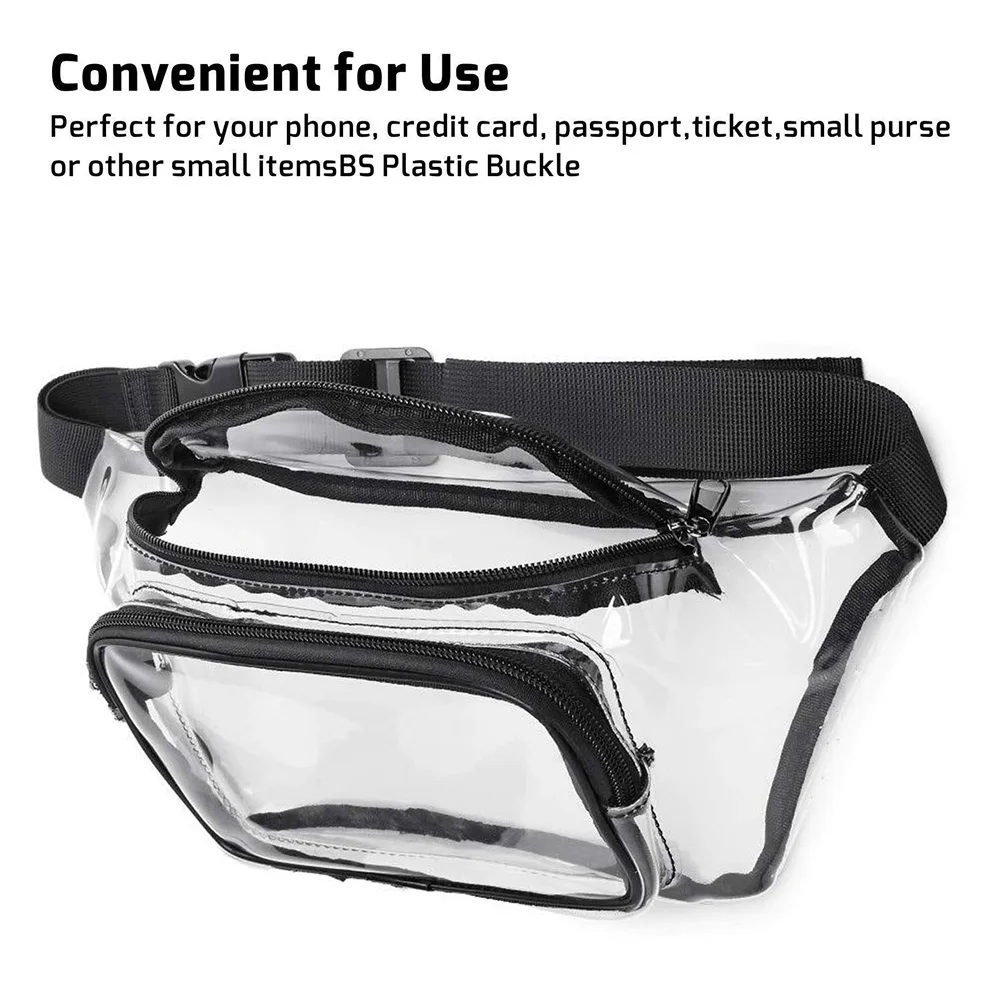 Унисекс Водонепроницаемая прозрачная поясная сумка на молнии спортивная
