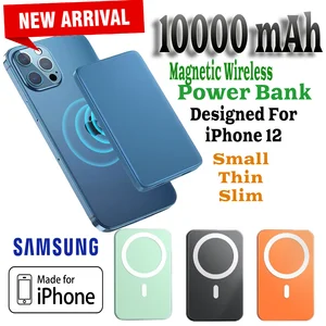 2021 new 10000mah portable magnetic wireless power bank for iphone 12 13 pro max 15w fast charger mobile phone external battery free global shipping