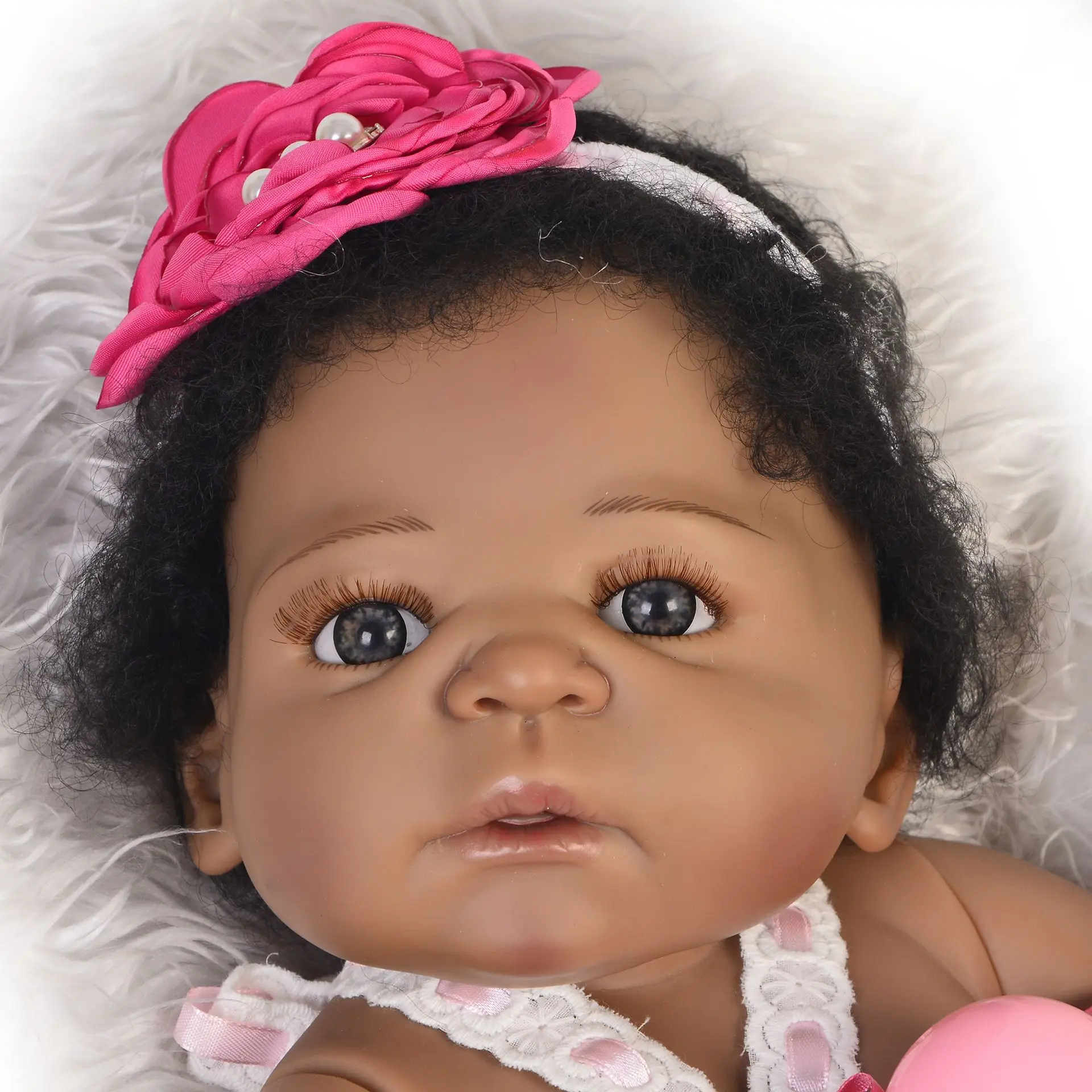 NPK черная кукла реборн 22 дюйма 55 см полностью силиконовый Реборн детская игрушка