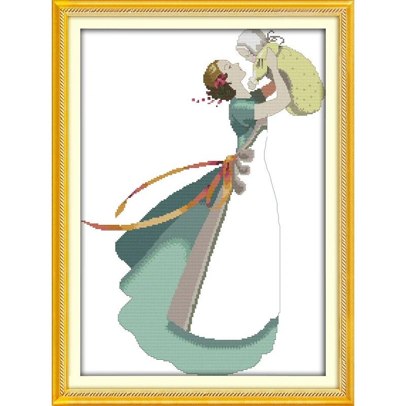 

Joy Sunday The Deep Love Of Mother And Son Chinese Cross Stitch Kits Ecological Cotton Stamped Printed 11 DIY Wedding Decoration