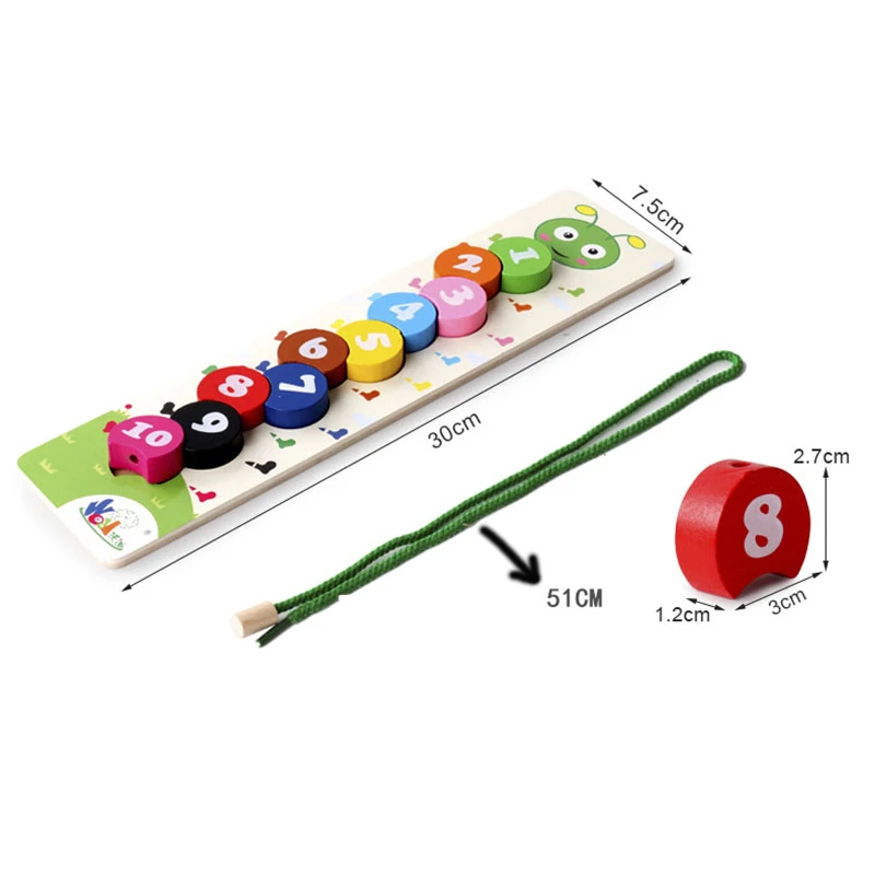 Деревянные игрушки для малышей игрушка сделай сам номер гусеница вязание нить