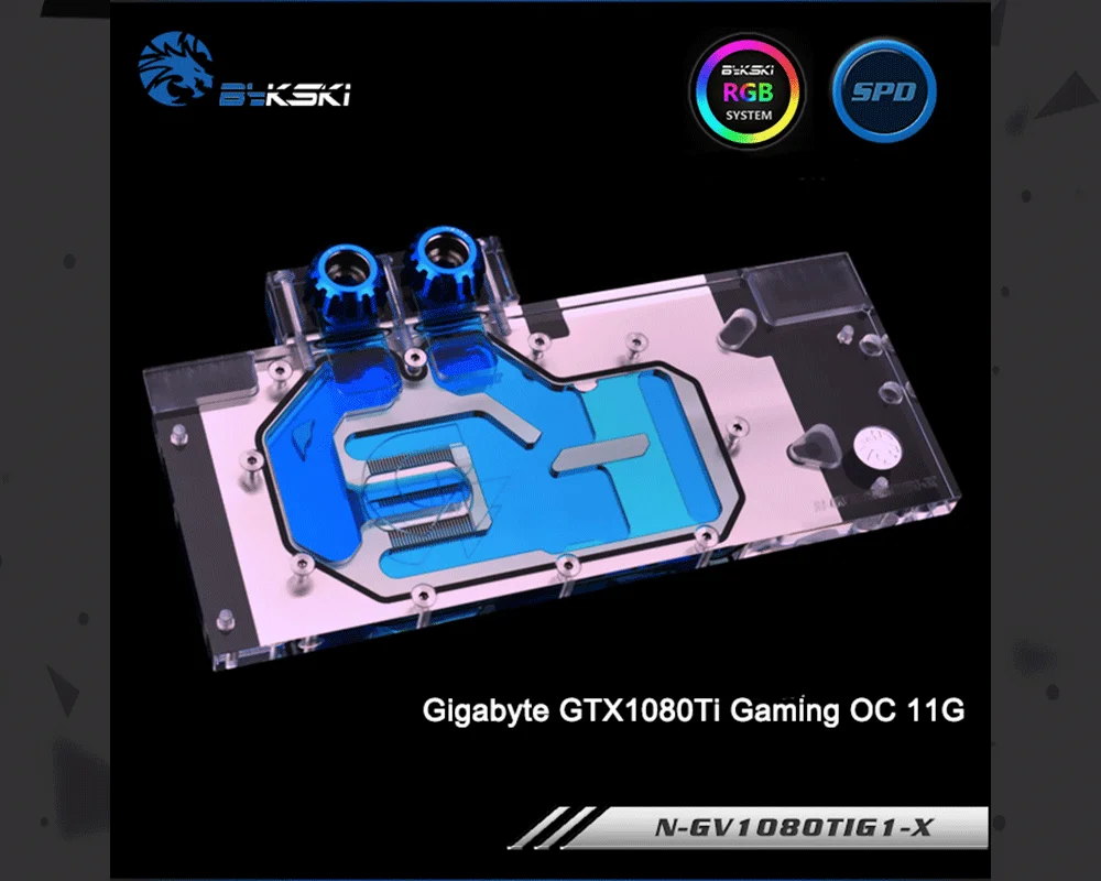 Bykski N-GV1080TIG1-X, полное покрытие видеокарты блок водяного охлаждения RGB/RBW для Gigabyte GTX1080Ti Gaming OC 11G