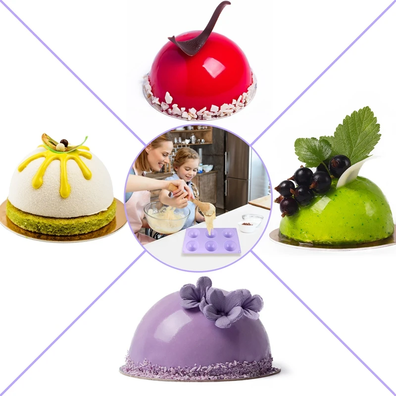

Half Sphere Silicone Soap Molds Bakeware Cake Decorating Tools Pudding Jelly Chocolate Fondant Mould Ball Biscuit Baking Moulds