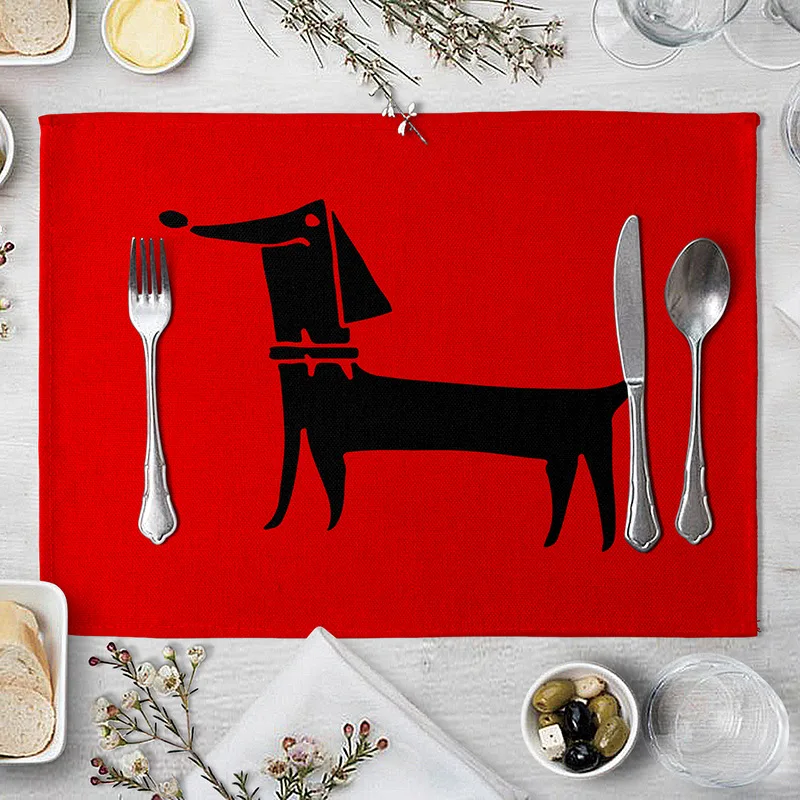 Мультфильм животных Настольный коврик Симпатичный кот собака шаблон для