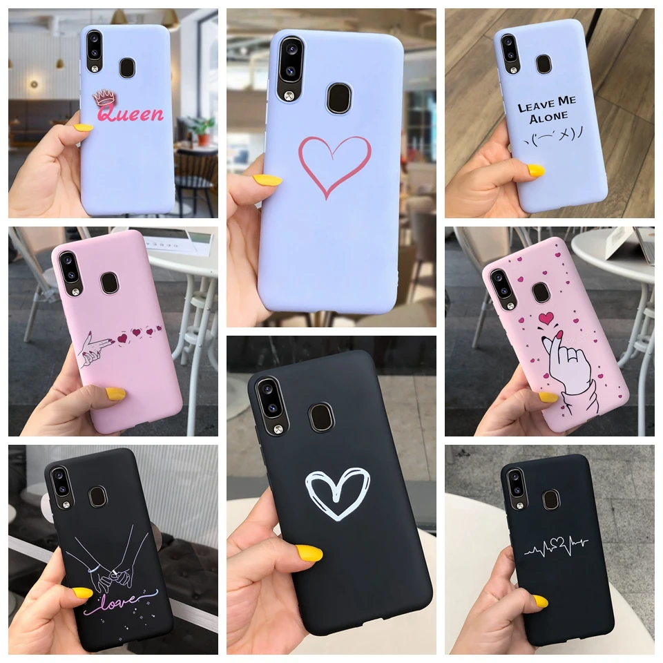 

For Samsung Galaxy A40 SM-A405FN/DS Case Couples Cartoon Lovely Heart Painted Silicone Cover For Samsung A40 SM-A405F/DS 5.9"