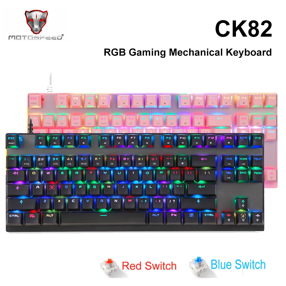 Клавиатура MOTOSPEED CK82 игровая Механическая Проводная с RGB-подсветкой 87 клавиш |