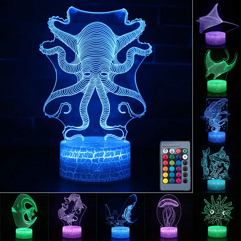 3D Иллюзия сенсорный светодиодный ночной Светильник для маленьких украшения в