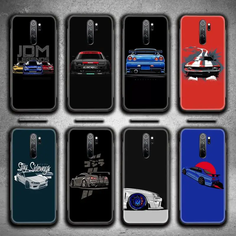 

Japan JDM Sports Luxury Car Phone Case for Redmi Note 9 8 8T 8A 7 6 6A Go Pro Max Redmi 9 K20 K30 Pro