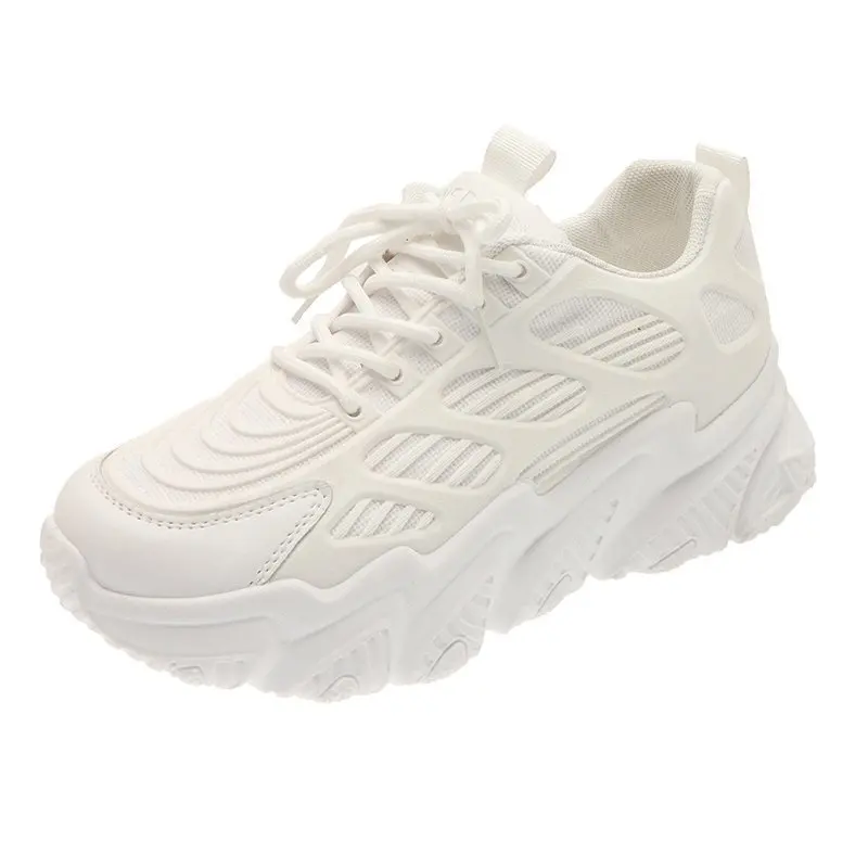 

New Sneakers Solid Color Ladies Summer Shoes White Ladies Sneakers Ladies Sneakers Round Toe Platform Women's Shoes 2021
