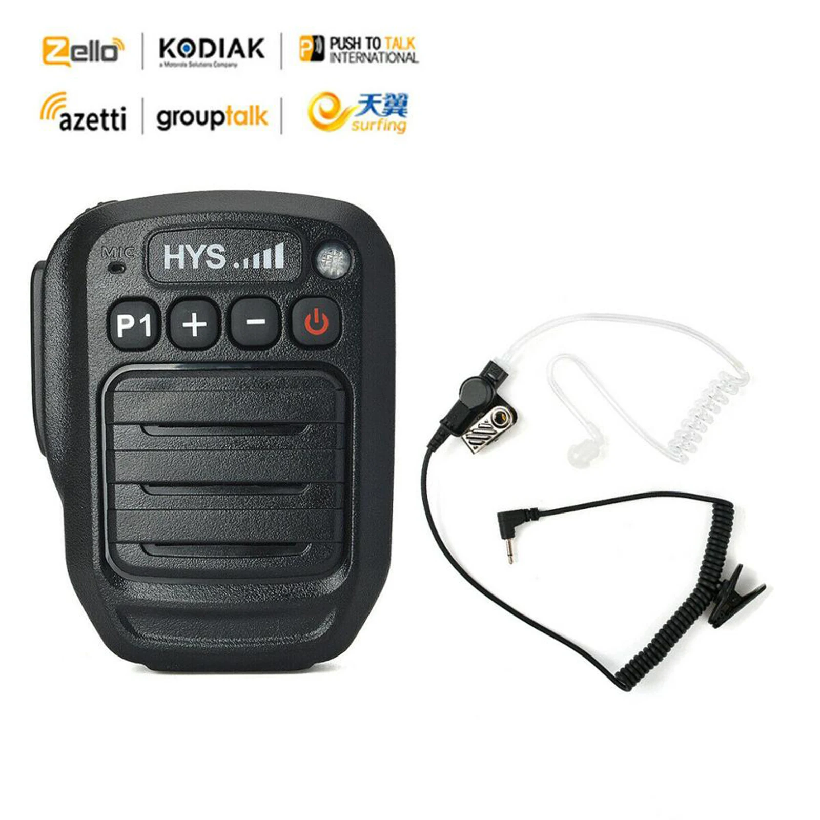 

HYS Bluetooth беспроводной ручной плечевой микрофон с 3,5 мм слушать только наушники для Zello Andriod Samsung Huawei