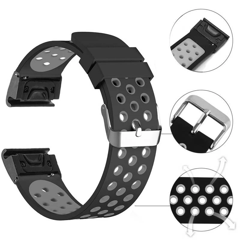 

20 22 26mm Quick Release QuickFit Band for Garmin Fenix 6 6X 6S 5 5X 5S Plus 3HR Silicone Strap for Forerunner 945 935 Watchband