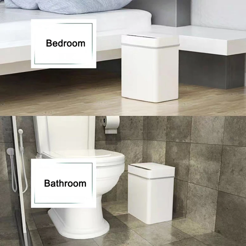 

12L Intelligent Kitchen Trash Can Auto-sensing Flip Cover Trash Bin Sorting Garbage Bucket for Bathroom Accessories Waste Bin