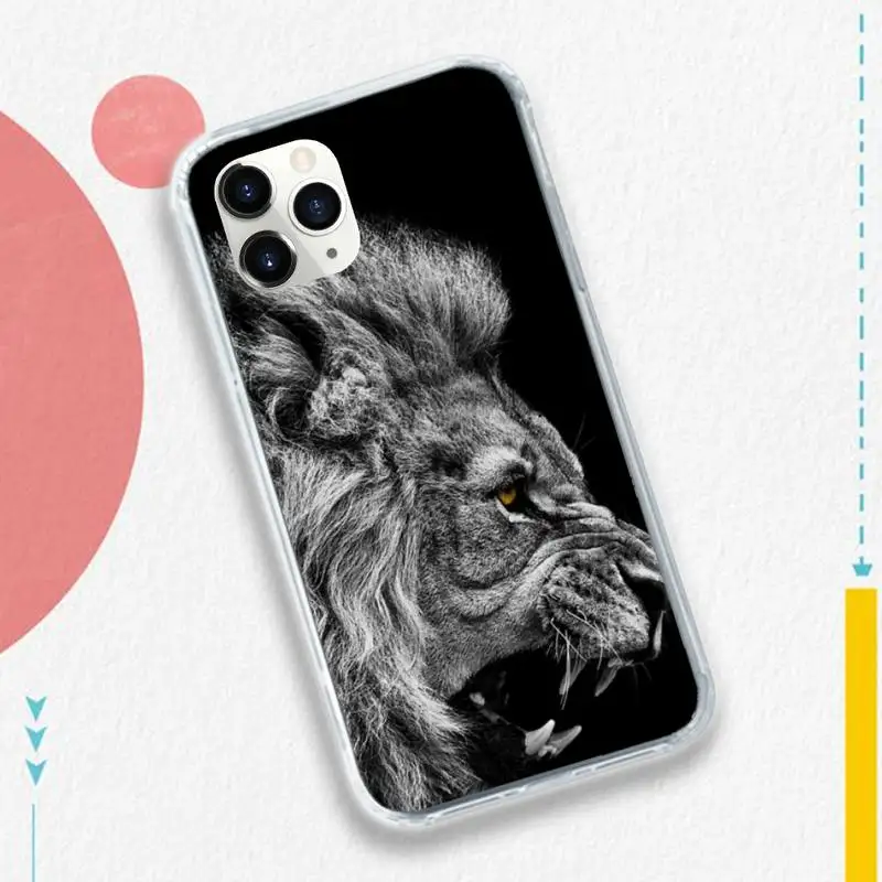 

Horror animal King of the forest lion Phone Case for iPhone 11 12 mini pro XS MAX 8 7 6 6S Plus X 5S SE 2020 XR
