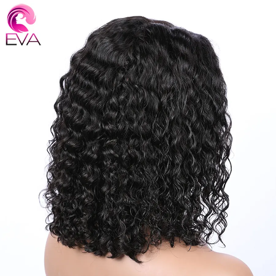 ЕВА волос Full Lace человеческих волос парики с ребенком вьющиеся волосы бразильские парики Волосы remy полные парики шнурка для Для женщин натуральный черный Цвет