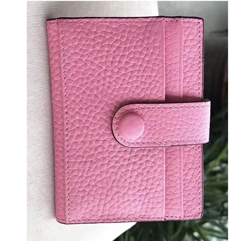 pink 17 CHSANATO, высокое качество, натуральная кожа, кредитный держатель для карт, для девушек, Бизнес ID, визитница, многофункциональный, тонкий, мини кошелек - Цвет: pink 17