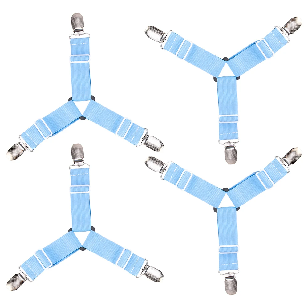 

4Pcs/set Elastic Bed Sheet Strong Clip Grippers Bed Sheet Adjustable Bed Sheet Clip Bed sheet Belt Fastener Mattress