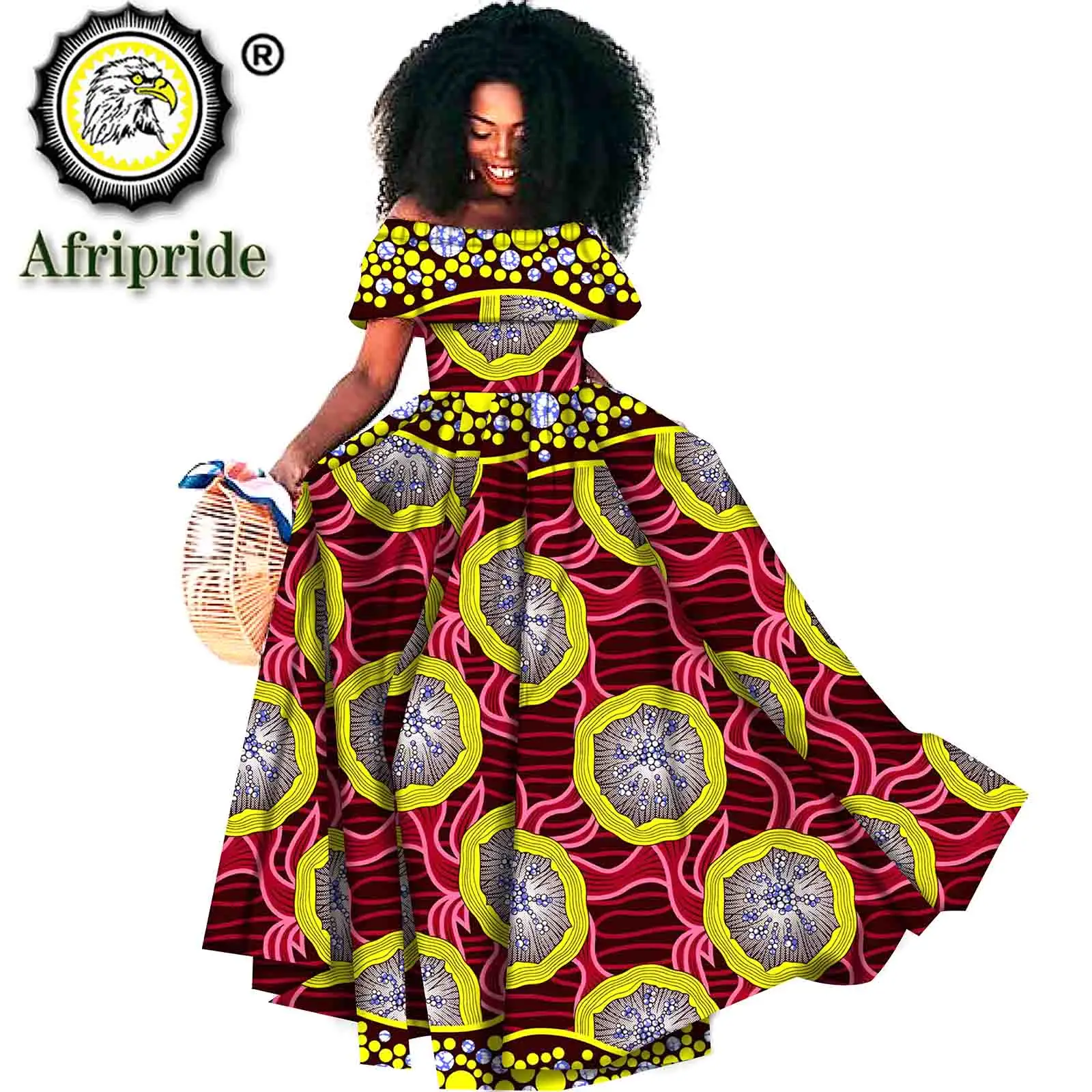 2020 в африканском стиле длинное платье для женщин с открытыми плечами воск наряд