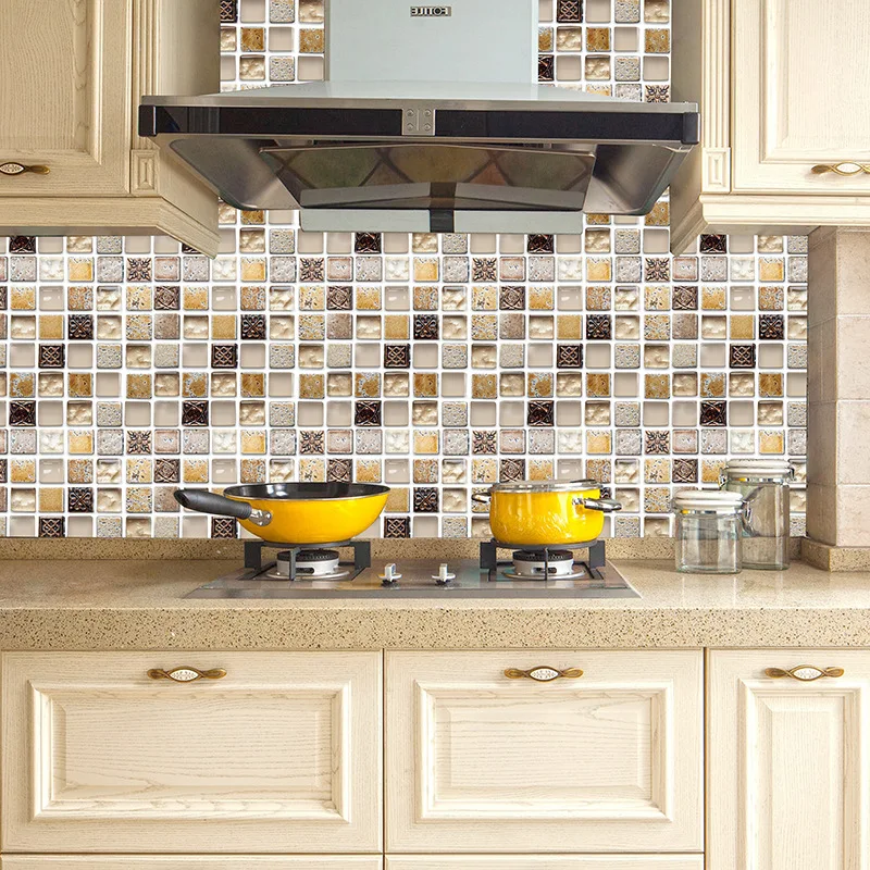 mosaic 3d wall sticker kitchen oil proof self adhesive sticker high temperature resistance toilet wall renovation home decor free global shipping