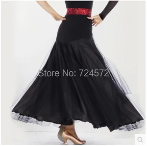 Бальный танец костюм сексуальная марля бальные танцы длинная юбка для женщин юбка бальных танцев конкурс 5 видов цветов