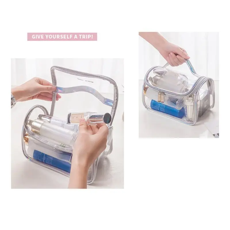 

Women Lady Travel Transparent Makeup Bag Multifunctional Cosmetic Pouch Purse Casual Storage Organizer