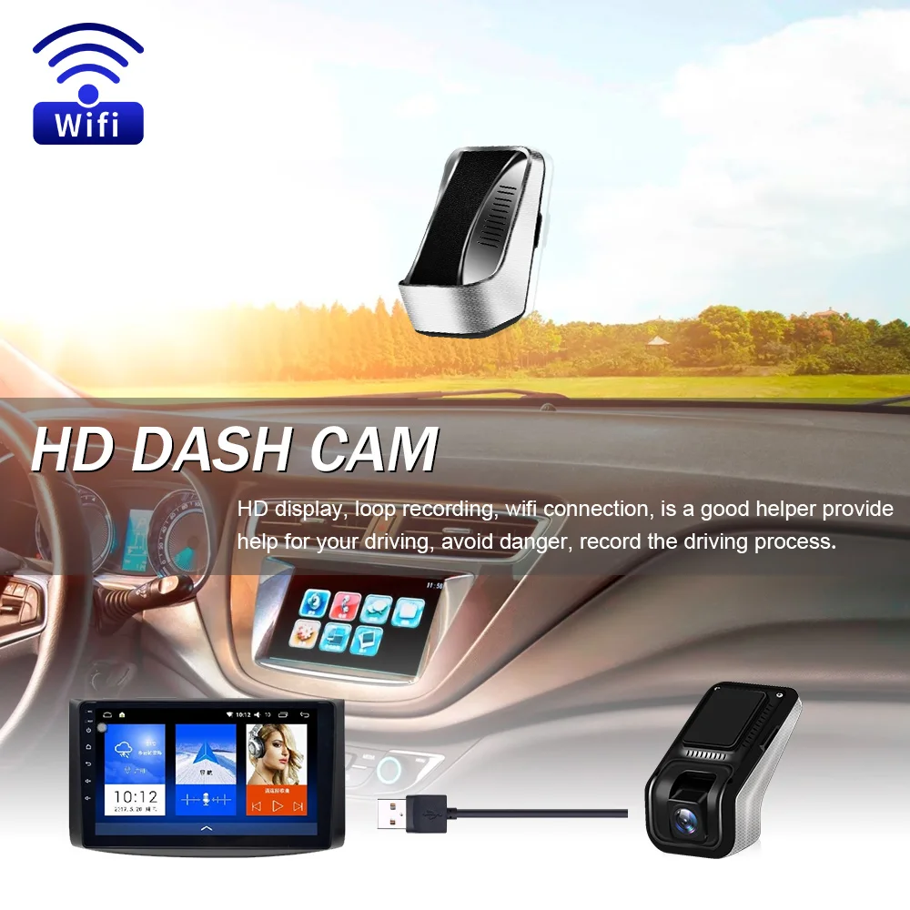 Беспроводной автомобильный видеорегистратор с Wi Fi голосовое управление 1080 P HD