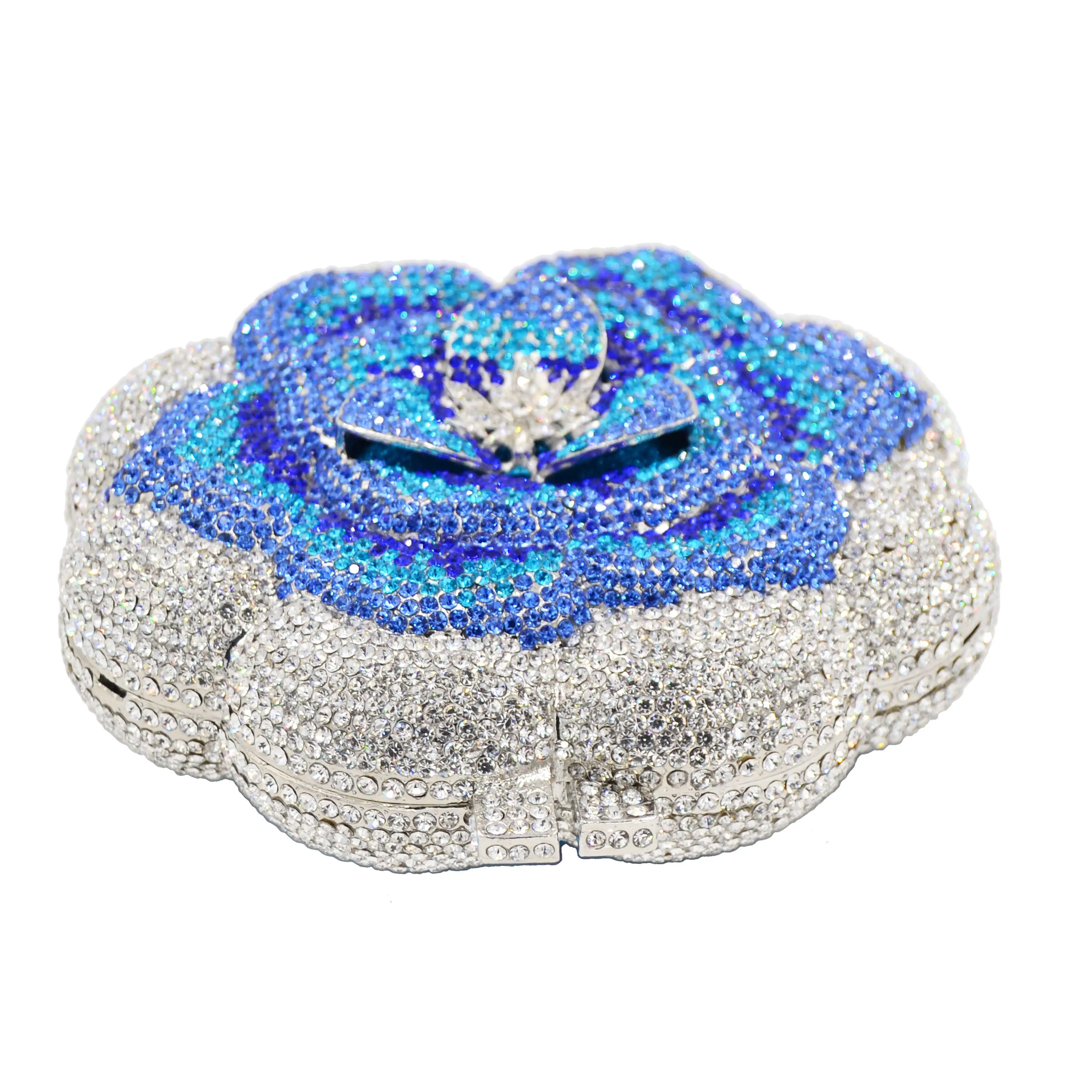 Женская вечерняя сумочка клатч с цветами и зелеными кристаллами SC603 | Багаж сумки